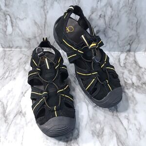 OP Ocean Pacific Boys Hiking Sandals Slip-On Size 5 Black & Yellow‎